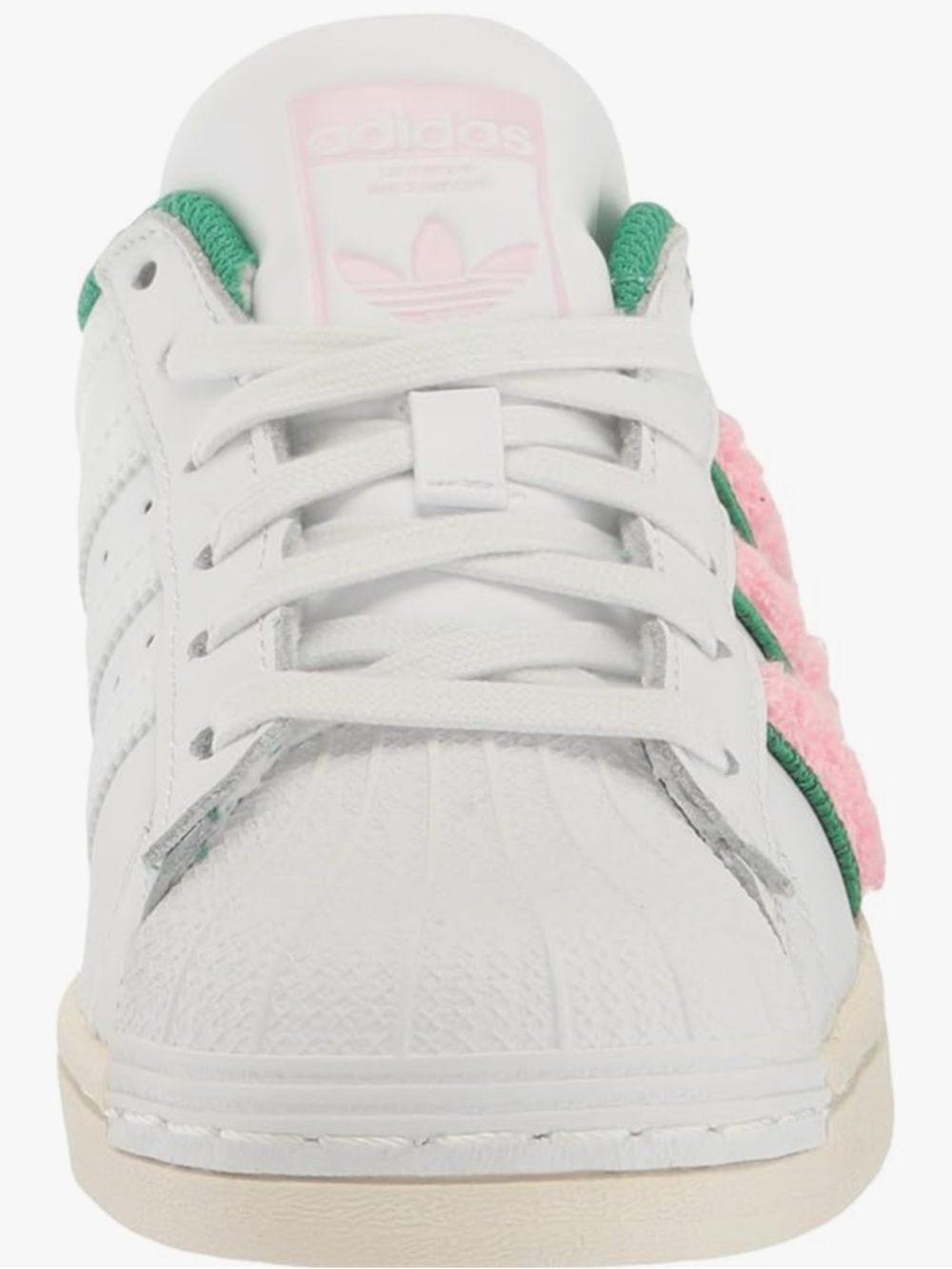 adidas White Pink Green Superstar Sneakers - Picture 6 of 6